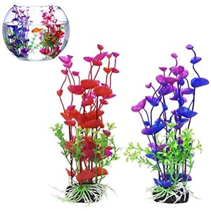 UEETEK 2 Pz Artificiale Pianta Subacquea Erba di Mare Pianta finta Decorativo Ornamento Acquario per Acquario (Viola e…
