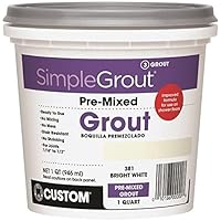 Custom CUSTOM-PMG381QT-1, Bright White PMG381QT 1-Quart Simple Premium Grout, 32 Fl Oz