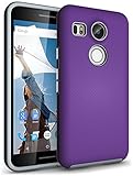 Nexus 5X Case, CellEver Dual Guard Protective Shock-Absorbing Scratch-Resistant Rugged Drop Protection Cover (Purple)