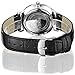BUREI Men's Date Quartz Dress Watch with Black Leather Strap and Black Dial