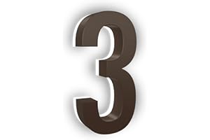 LN LUMANUMBERS 7 Inch LED House Numbers, ABS-Polymer, Premium Quality, Backlit LED 5000K Illuminated Home Address Number, Lighted House Numbers, Modern Address Numbers (3, Bronze)