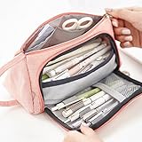 Large Capacity Pencil Pen Case Holder Large Storage Pencil Bag Pouch Stationary Case Makeup Cosmetic Bag for Student Office College