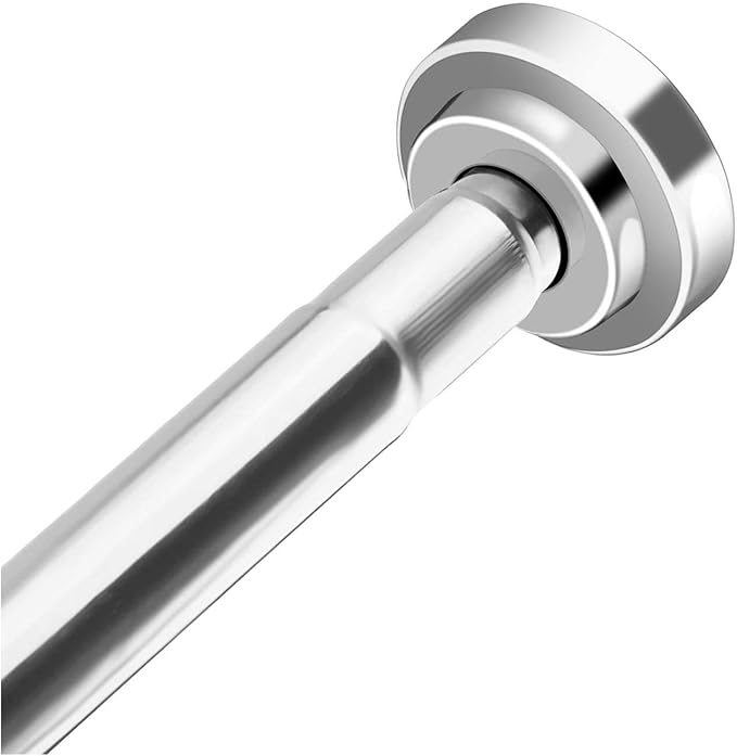 Asta Telescopica Per Tenda Doccia - Regolabile 48-200 Cm, Acciaio Inox, Bianco - Foto 7