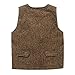 Coodebear Boys' Girls' Letters Lined Pockets Buttons V Collar Vests Brown Size 8T