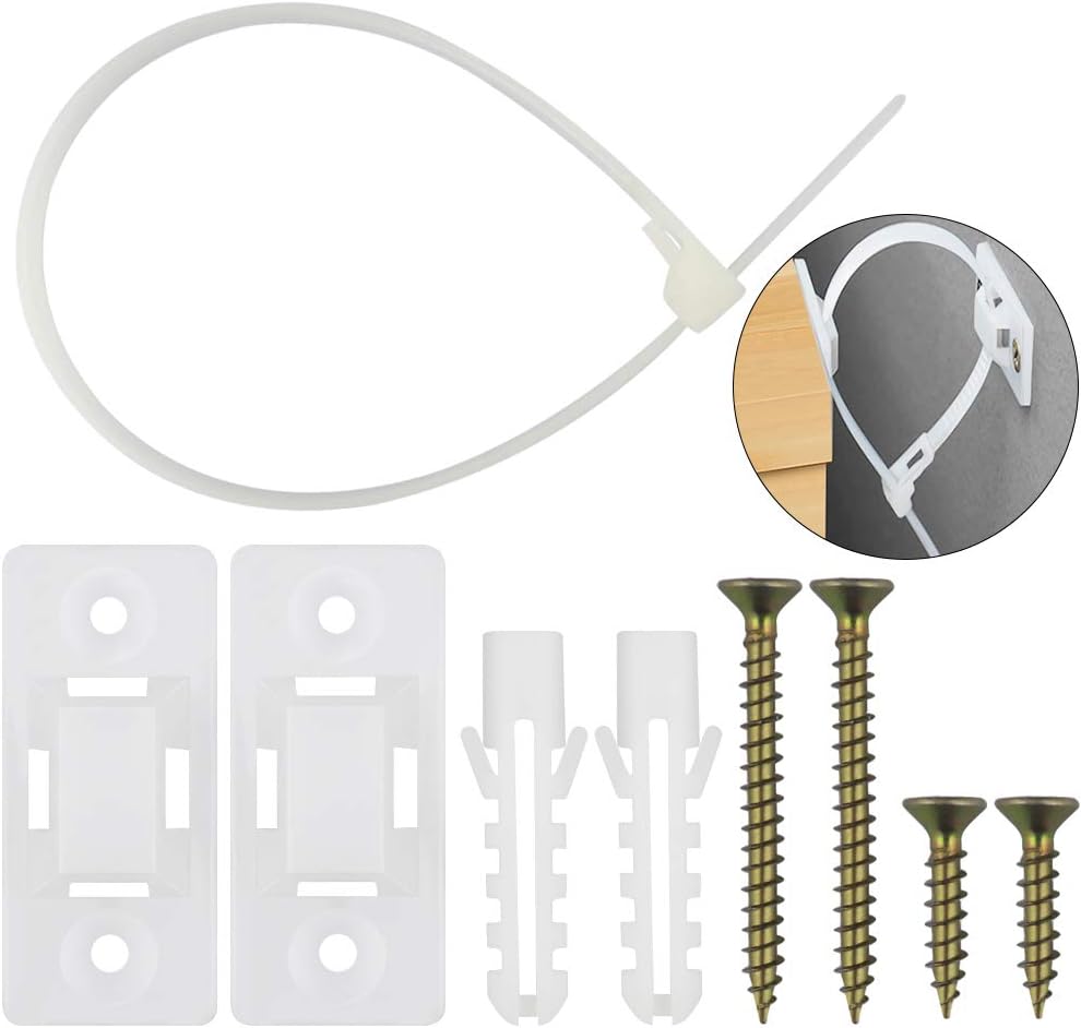 10 Pack Furniture Straps Wall Anchor, Furniture Anchors for Baby Proofing Safety, Anti Tip Furniture Kit, Furniture Wall Straps, Nylon Straps (Bearing 132Ib)