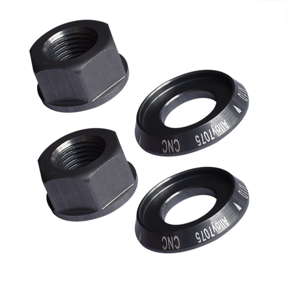 Lotatheta Ti 2 x M10 Bike Wheel Hub Axle Nuts 7075 Aluminum Bicycle Chromed Skewer Bolt Screw Nut Road MTB Replacement