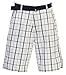 Gioberti Mens Plaid Shorts with Belt, 5 Pockets