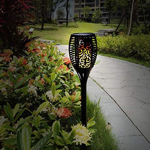 image for ChYoung 4 Pack Solar Lights, Waterproof Flickering Flames Torches Ligh