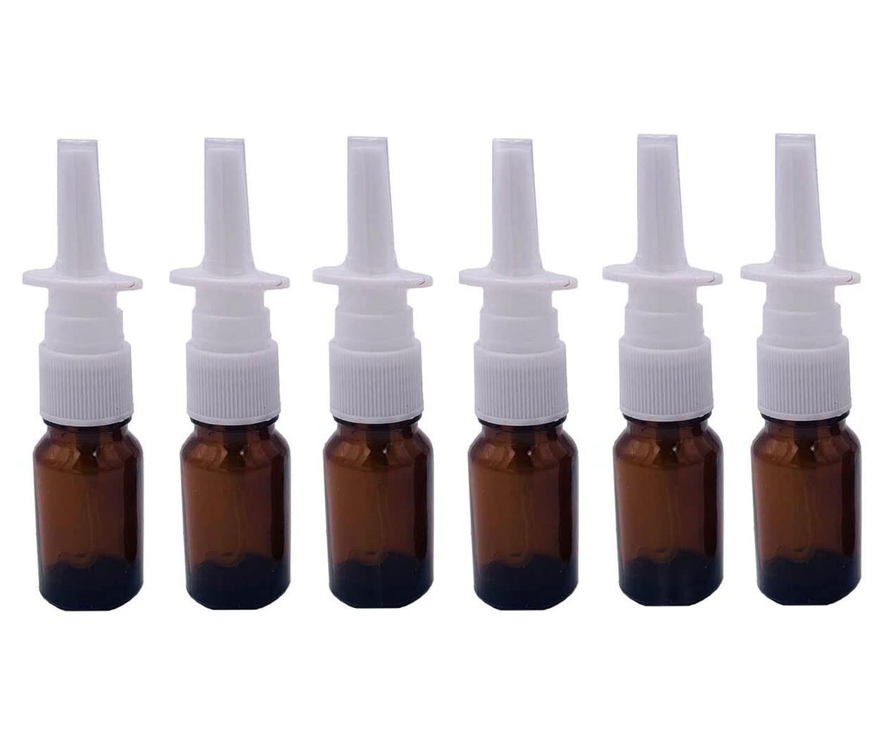 6pcs 5ml Empty Brown Glass Spray Bottle Nasal Watering Medical Saline Water Applications Amber