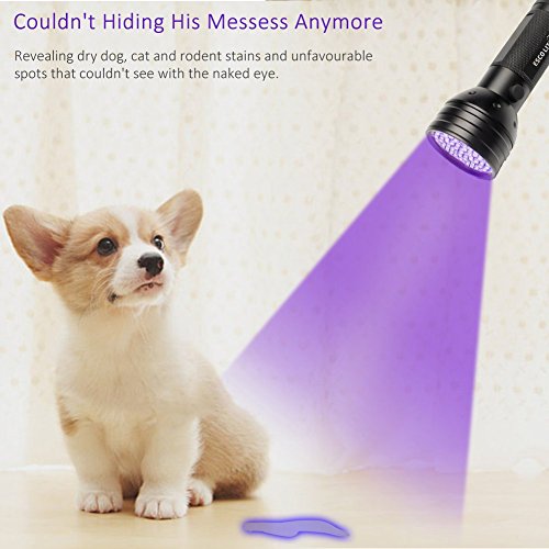 Black Light UV Flashlight, ESCO LITE UV Lights 2018 Upgraded 51 LED Ultraviolet Blacklight Flashlight Pet Urine Detector,Matching with Pet Odor Eliminator - Thumbnail 5