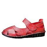 Mordenmiss Women's New Peep Toe Velcro Multi Color Flat Sandals