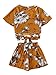 SweatyRocks Women's Boho Floral Print Spaghetti Strap Crop Cami Top With Shorts Yellow XL