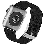 Apple Watch Band, JETech 42mm Genuine Leather Strap Wrist Band Replacement w/ Metal Clasp for Apple Watch All Models 42mm (Black) - 2100