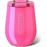 BrüMate Uncork'd 14oz 100% Leakproof Insulated Wine Tumbler | Locking Lid | Insulated Stainless Steel Wine Glass | Perfect For Travel & Outdoors | BPA-Free (Neon Pink)