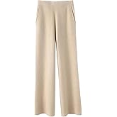 Autumn Winter Cashmere Sweatpants for Women Loose High Waist Wool Wide Leg Pants Womens Casual Straight Trousers