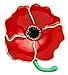 RoseSummer Poppy Red Flower Foral Kate High Gloss Enamel Brooch Pin Brooch Badge