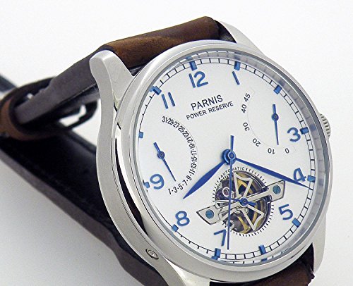 Fanmis Luxury White Dial Seagull Power Reserve Chronometer Automatic Mechanical Watch
