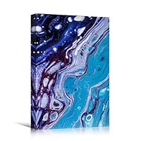 Canvas Wall Art Liquid Abstract Colorful Decorative Elements Mixed Media Multicolor Swirly - 12x18 inches