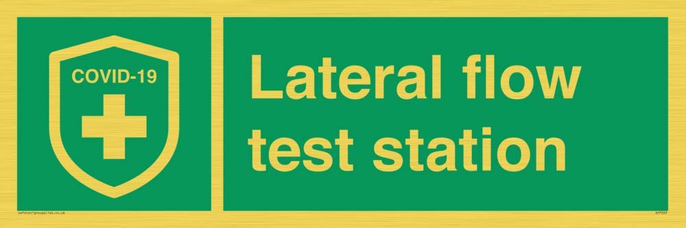Lateral flow test station sign