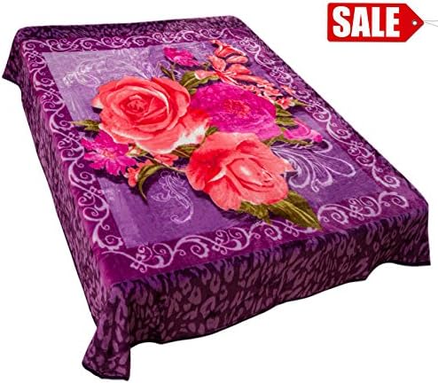 Sharon Comfort Korean Style Mink Blanket Ultra Soft and Cozy Queen Size 75"x90" Rose Vector Frame