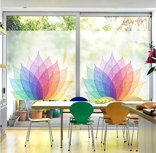 YFXGSTLI Window Film Stained Static Cling Window Film Frosted Opaque Privacy Glass Sticker Home Decor Digital Print Fresh&Elegant Custom Size
