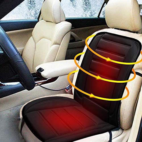 Universal 12V Heated Car Seat Cushion with Temperature Controller, Winter Car Seat Warmer Cover Heating Pad 12V Plug's Into Cigarette Lighter Nonslip for Cold Weather and Winter Driving