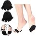 Open Five-Toes Socks Forefoot Pads, Women Anti-Slip Breathable Sweat-Absorbent Peep Toe Half Socks Cushions, Relief Forefoot Pain Toe Separating Correction Socks No Show Heelless Toe Socks (Black)