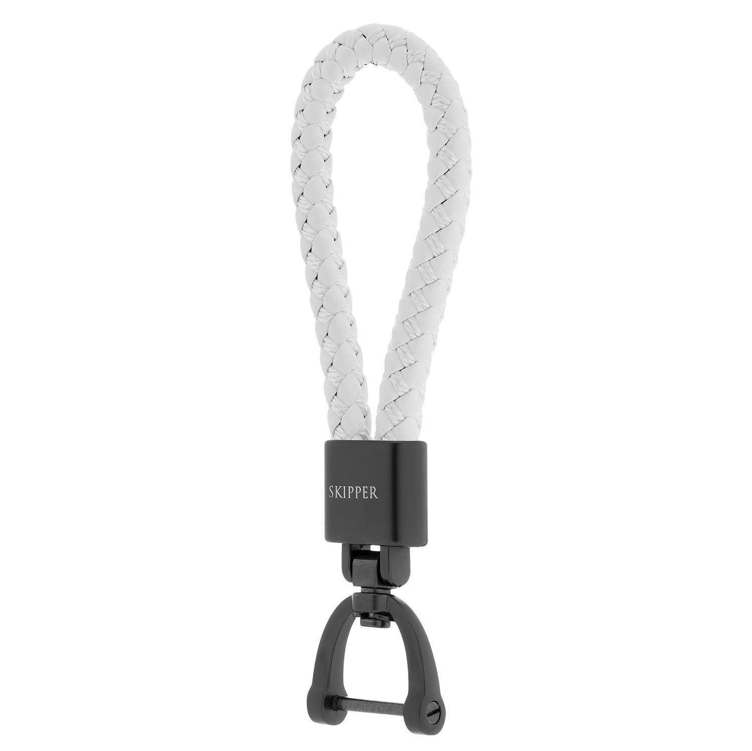 Skipper Pendant key ring leather/nylon, White, 11 cm,
