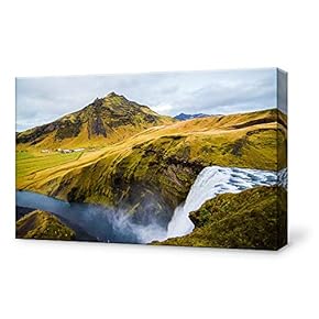 Canvas Wall Art for Living Room,Bedroom Home Artwork Paintings Waterfall Landscape Ready to Hang - 12x18 inches