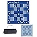 Ming's Mark DA3 Stylish Camping Reversible Dog Paw/Bone Patio Mat - 9' x 9', blue/white