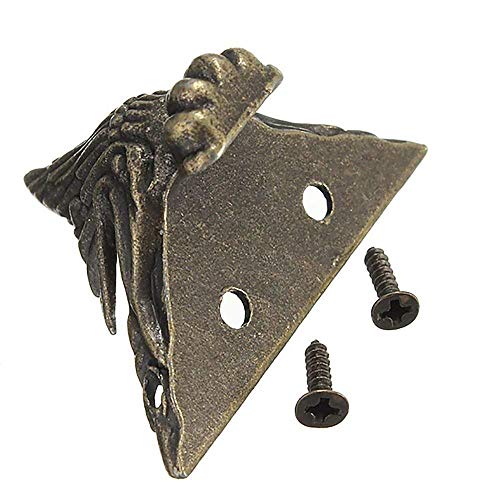 VintageBee 10 PCS Antique Brass Wood Case Jewelry Chest Storage Box Feet Leg Corner Protector