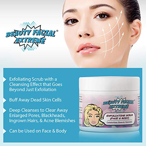 Exfoliating Cleanser Scrub for Face & Bodyâ€“Exfoliates Dry, Rough Skin. Dark Spot Corrector for Sun Spots & Age Spots. Reduces Wrinkles & Acne Scars. Pore Minimizer & Blackhead Remover for Men & Women.