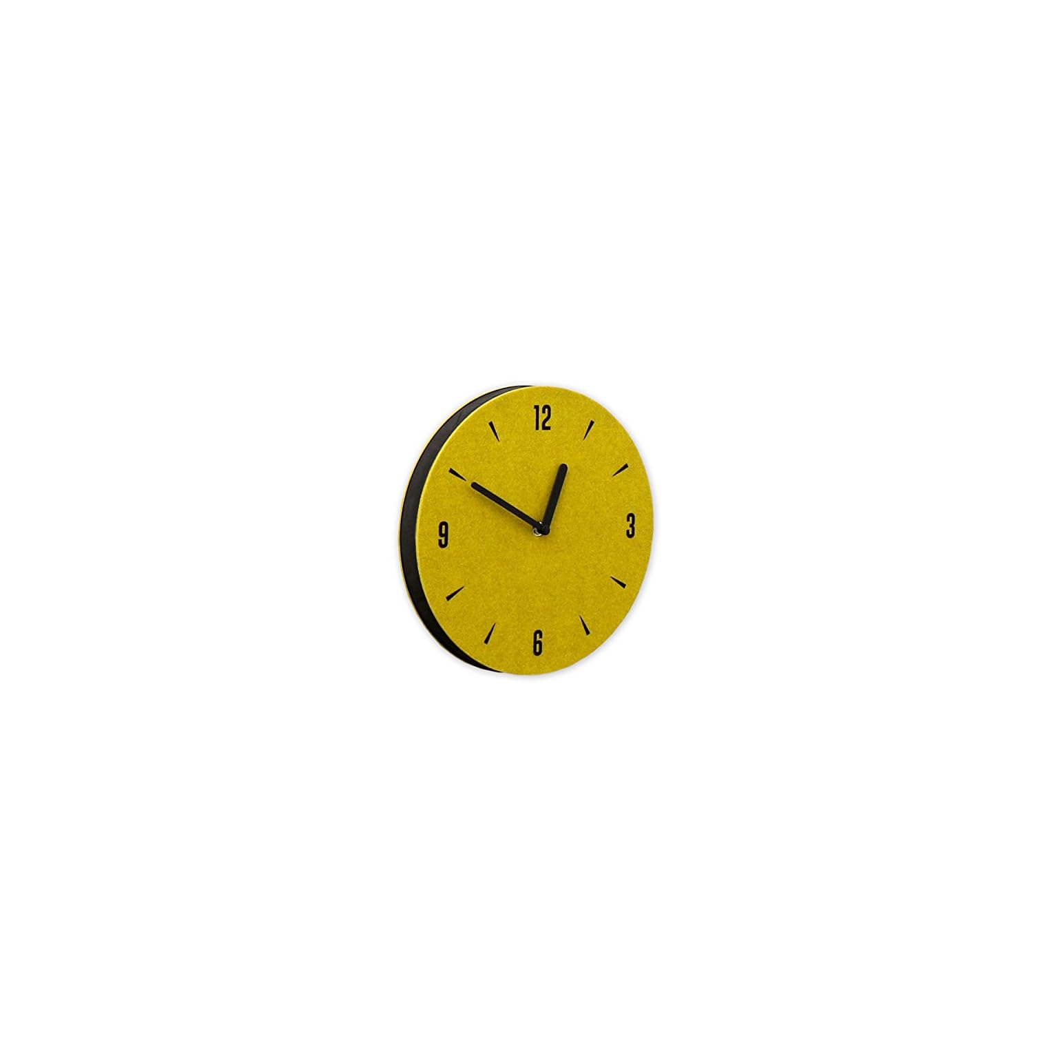 thehaki Sandwich Clock 9" Felt Silent Quartz NonTicking Simple Light