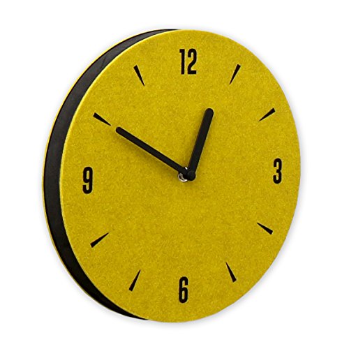 thehaki Sandwich Clock 9" Felt Silent Quartz NonTicking Simple Light