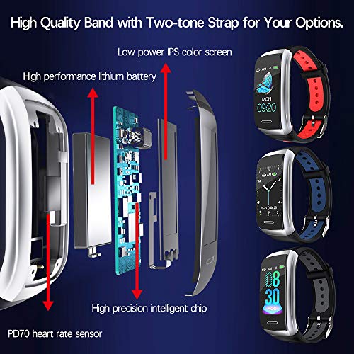 Fitness Tracker Watch, Activity Tracker with Heart Rate Monitor, 1.14'' Color Screen Fitness Watch with Blood Pressure Monitor Sleep Monitor, Pedometer Calories Counter Smart Watch (Grey) - Thumbnail 6