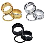 6pcs Stainless Steel Screw Tunnels Ear Plugs Stretcher Expander Body Piercing12g-3/4