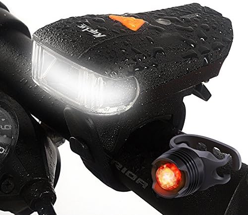 RYCLIC Bike Light Set USB Rechargeable - 400 Lumen Bright Bicycle Headlight &amp; LED Front Light &amp; Tail Light – Waterproof, Smart light and motion sensor