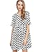 Romwe Women's Comfy Swing Tunic Short Sleeve Smock Polka Dot Loose Dress Black&White L