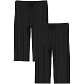 Latuza Women's Plus Size Capri Pajama Pants Comfy Wide Leg Lounge Capris