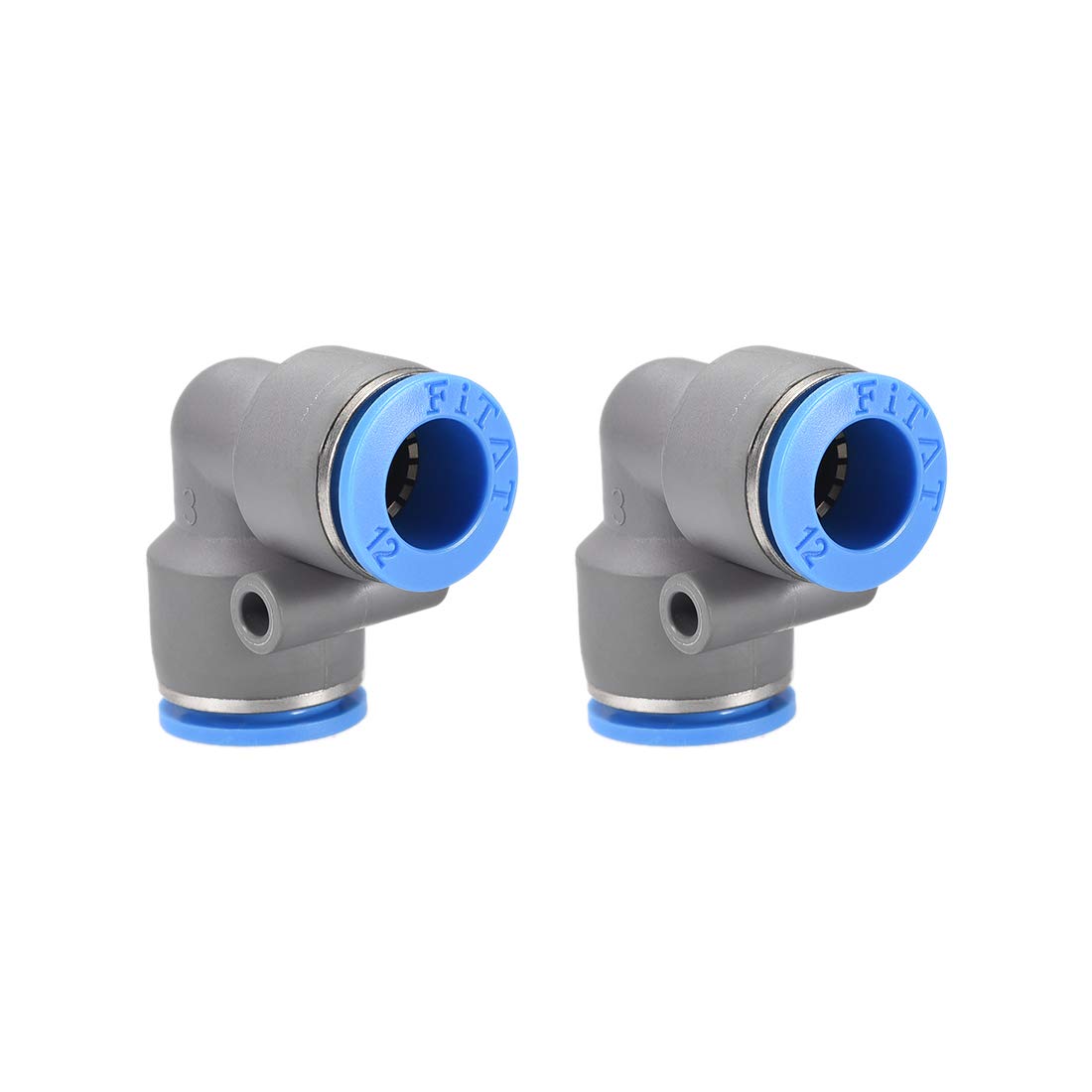 sourcing map Elbow Push to Connect Air Fittings 12mm Tube OD Pneumatic Quick Release Connectors Grey 2Pcs
