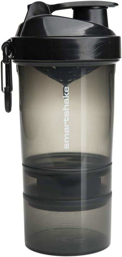 Smartshake Original 2GO, 20 oz Shaker Cup, Gunsmoke Black (Packaging May Vary)