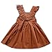 Weixinbuy Kid Baby Girls Summer Bowknot Wedding Party Sleeveless Dresses Brown