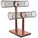 10 inch Bronze Double Tier Metal Wire Cylinder Jewelry Hanger/Earring & Bracelet Display Stand Rack
