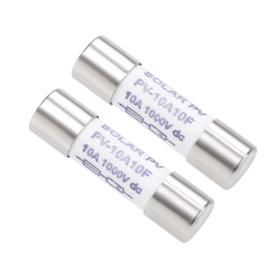 sourcing map Cartridge Ceramic Fuse 10A DC 1000V 10x38mm Fast Blow Replacement for Digital Multimeter 2pcs