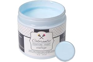 Colorantic | NAUTICAL Furniture Chalk Based Paint for DIY, Cabinets, Glass - Multi-Surface Craft Paint- Non-Toxic | LIGHT BABY BLUE Decorative Painting for Wax Finish Wood Waverly (8 oz (Pack of 1),