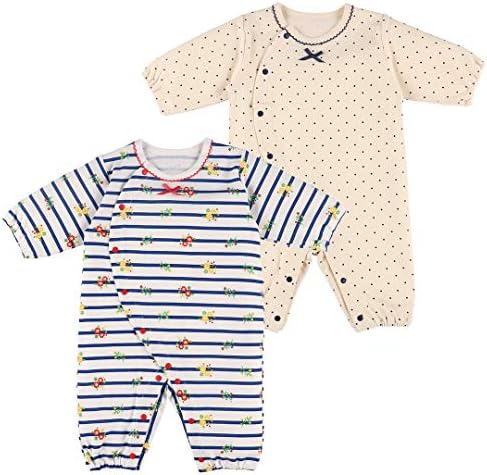 西松屋 2枚組スムース長袖プレオール アメカジライン 60 70cm 卸売り ベージュ