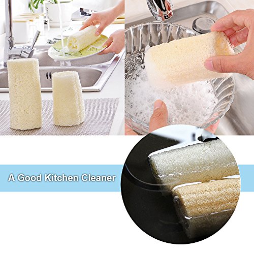 Hisight 100% Natural Loofah Body Skin Exfoliating Bath Sponge Scrubber Best Luffa Body wash Great for Skin Care in the Bath ,Spa or Shower ,Perfect size,Pack of 3 - Thumbnail 6