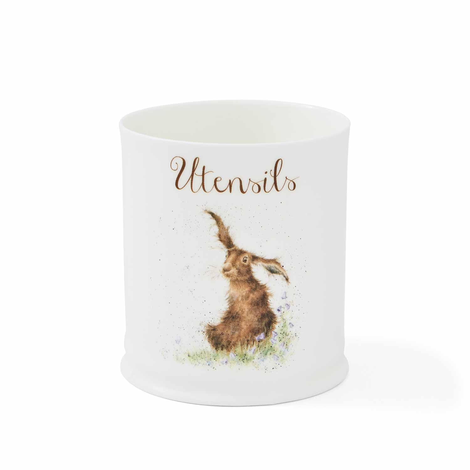 Portmeirion Home & Gifts WN3997-XW Wrendale by Royal Worcester Utensil Jar (Hare), Bone China, Multi-Colour, 14 x 13 x 15 cm