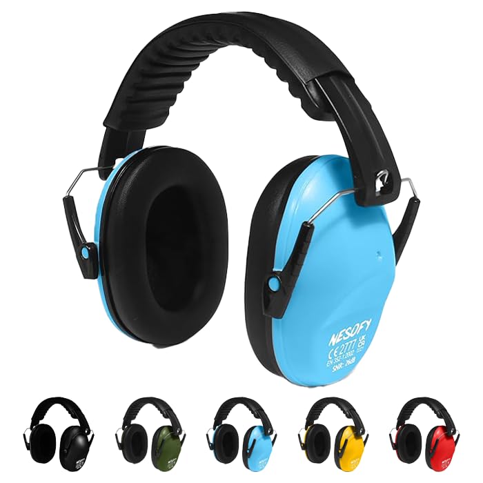 Nesofy Ear Defenders Children 26db | Protection & Noise Cancelling Kids Ear Defender Age 3 to16 Year | Foldable & Adjustable Headphones Autism for Baby