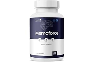 NATURE’S NUTRIWAVE MemoForce - Natural Supplement with Ginkgo Biloba, Bacopa Monnieri for Brain & Memory Support | Non-GMO, Stimulant-Fre | Made in The USA, GMP-Certified | 30 Capsules - 1 Month Supply